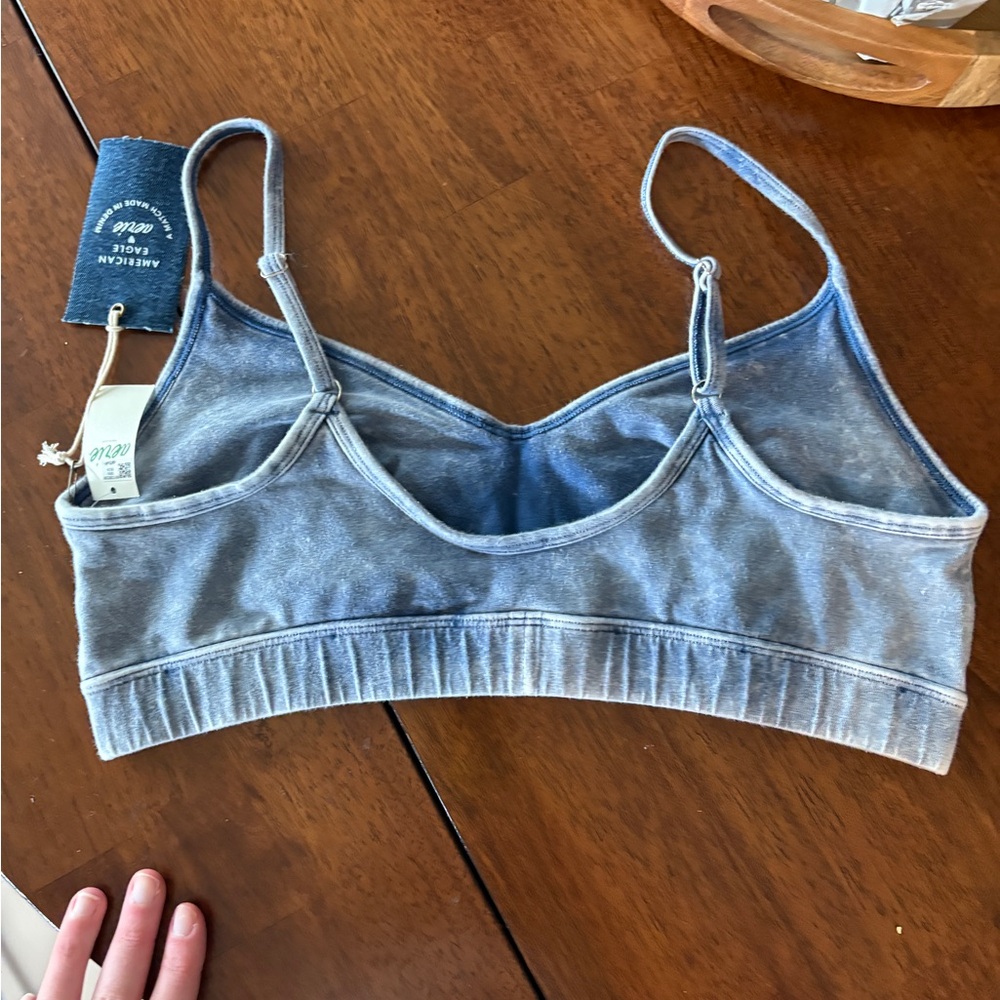American Eagle Blue Bralette with Elastic Band and Adjustable Straps - Picture 3 of 4